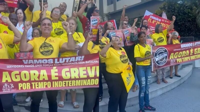 Em greve, servidores do Judiciário baiano protestam na Assembleia Legislativa e cobram valorização