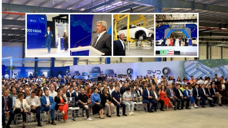 Bahia lidera revolução energética com primeiro carro elétrico montado pela BYD em Camaçari