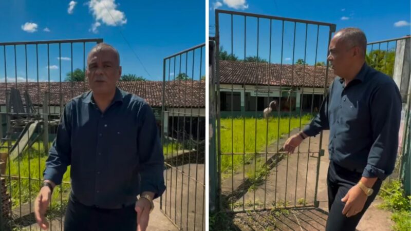 Imagem mostra abandono na Creche Zumbi do Palmares em Simões Filho