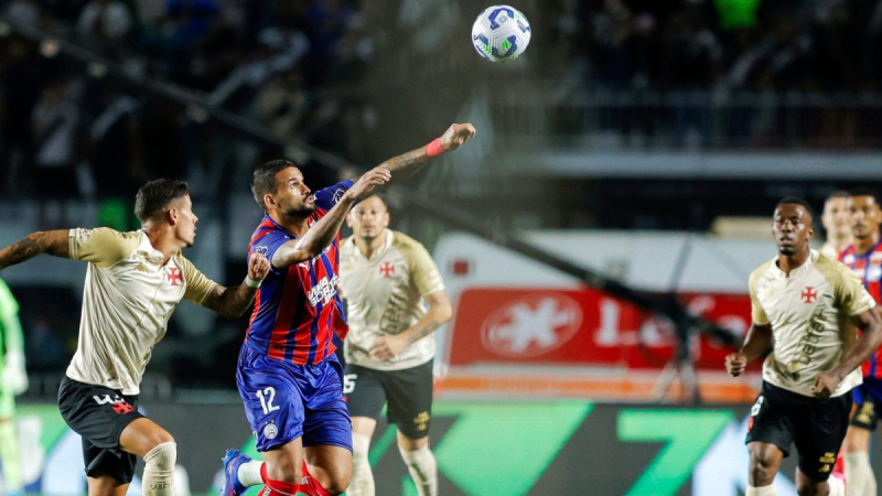 Bahia perde para o Vasco por 3 a 1 em São Januário pelo Brasileirão