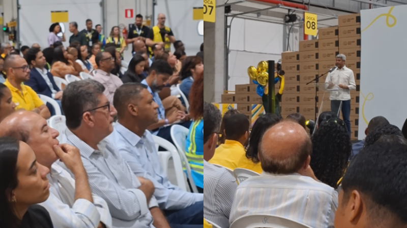 Empresário Jomar Paraky durante inauguração do centro do Mercado Livre em Simões Filho