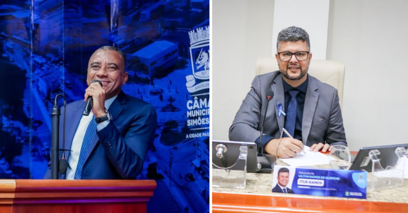 Presidente da Câmara Itus Ramos e prefeito Del Soares em evento institucional