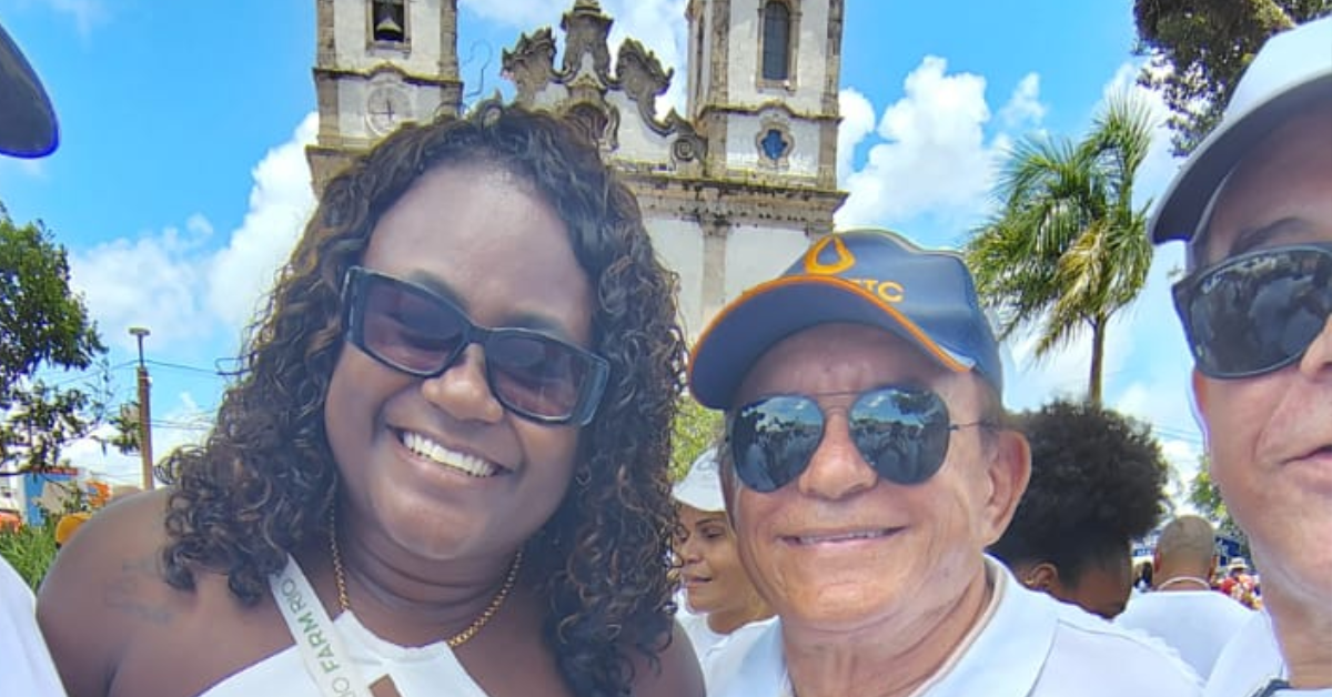 Empresário Jomar Paraky durante a Lavagem do Bonfim, aos pés da Colina Sagrada, em Salvador