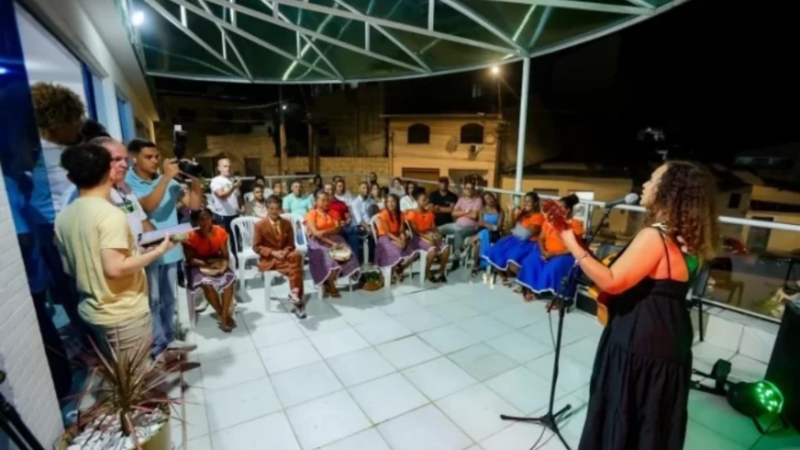 Apresentação cultural durante evento Varanda Cultural promovido pela Secretaria de Cultura em Simões Filho.