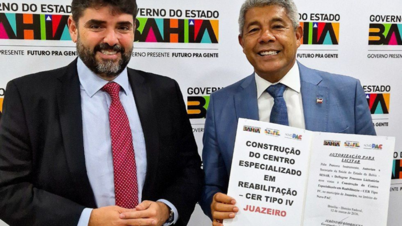 Governador Jerônimo Rodrigues durante reunião em Brasília autorizando obra de centro de reabilitação em Juazeiro