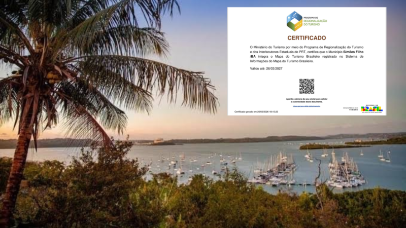 Vista aérea da Baía de Aratu, destaque turístico de Simões Filho