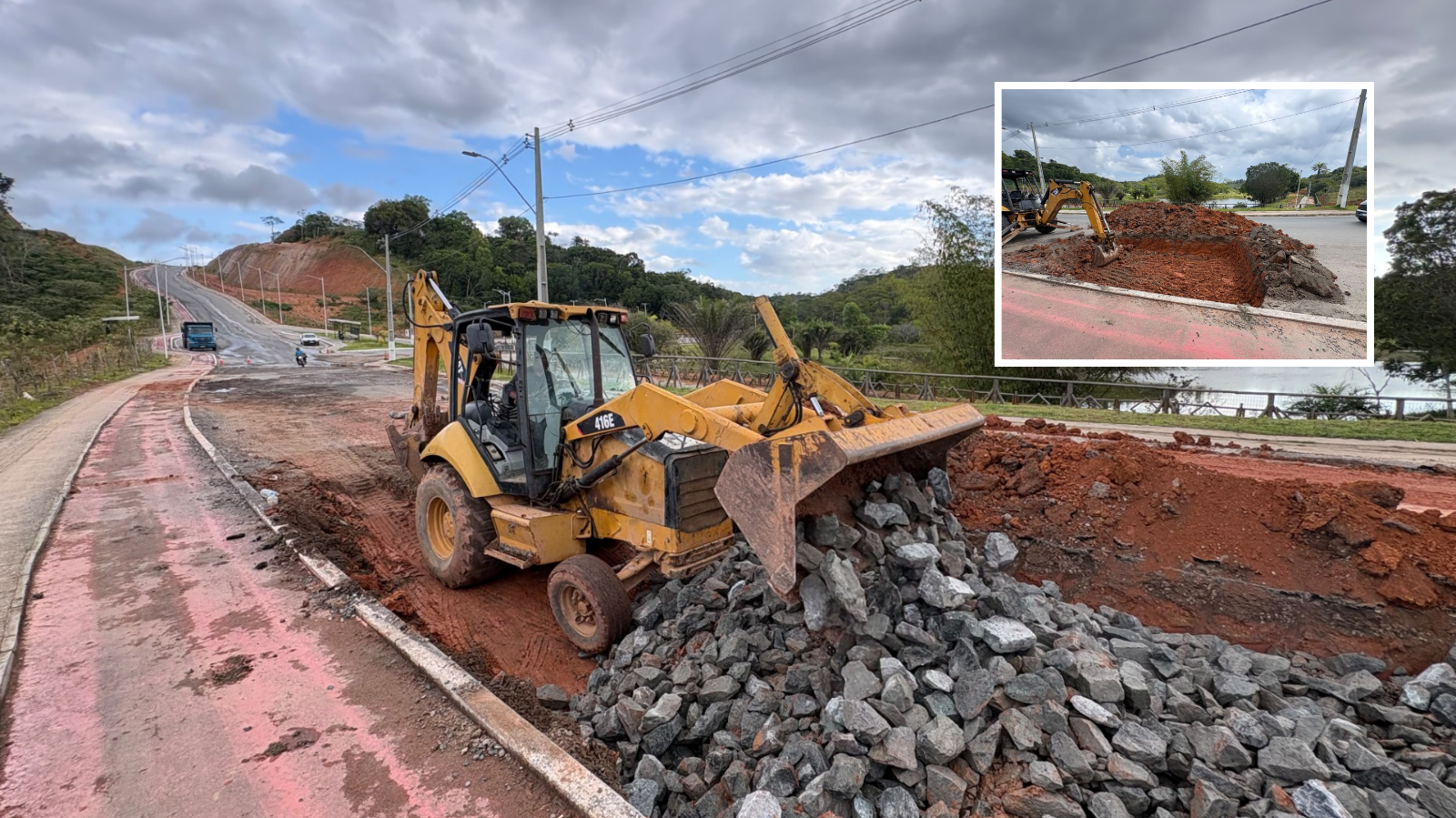 Obras de manutenção na Avenida José Trindade de Oliveira, em Simões Filho