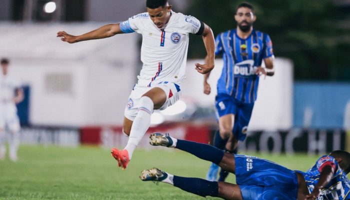 Gol de Tiago coloca o Bahia à frente, mas Hugo empata para o Jacobina