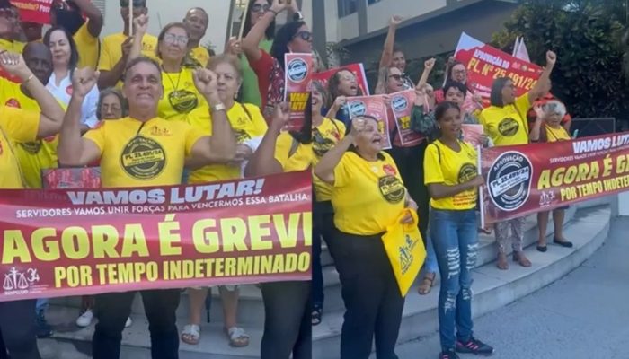 Em greve, servidores do Judiciário baiano protestam na Assembleia Legislativa e cobram valorização