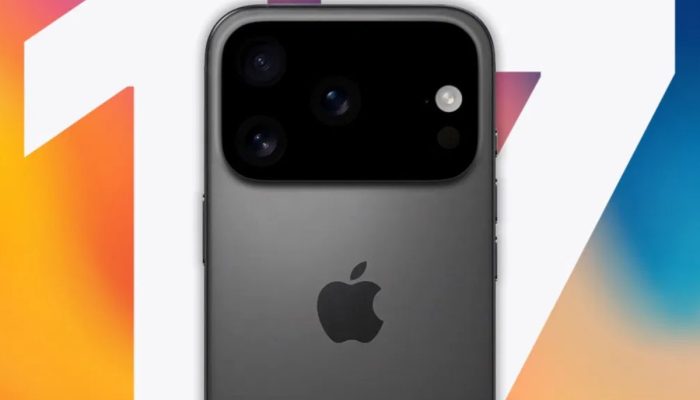 iPhone 17 Pro com módulo de câmera profissional em ação durante gravação de vídeo