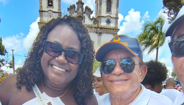 Empresário Jomar Paraky durante a Lavagem do Bonfim, aos pés da Colina Sagrada, em Salvador