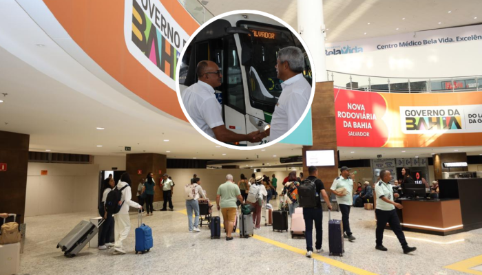 Passageiros desembarcam na Nova Rodoviária da Bahia durante início oficial das operações em Salvador.