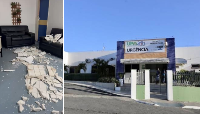 queda teto UPA Simões Filho