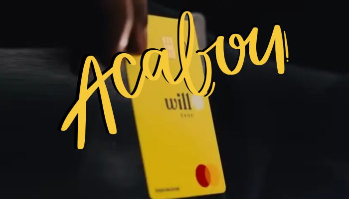 Aplicativo do Will Bank exibido na tela de smartphone após anúncio de liquidação extrajudicial pelo Banco Central.